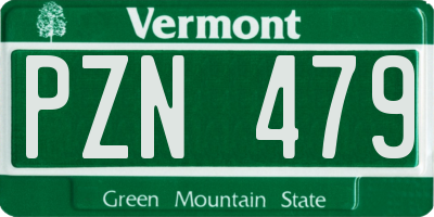VT license plate PZN479