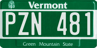 VT license plate PZN481