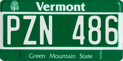 VT license plate PZN486