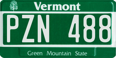 VT license plate PZN488