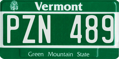 VT license plate PZN489