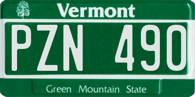 VT license plate PZN490