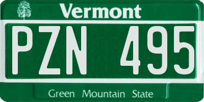 VT license plate PZN495