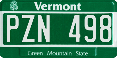 VT license plate PZN498