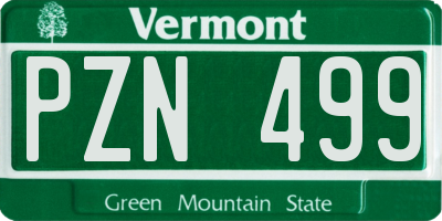 VT license plate PZN499