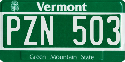 VT license plate PZN503