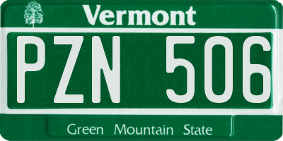 VT license plate PZN506