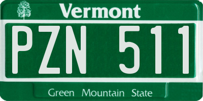 VT license plate PZN511