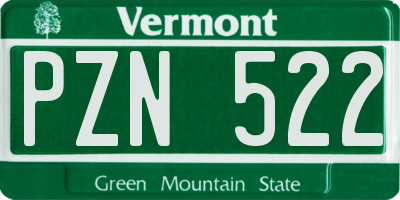 VT license plate PZN522