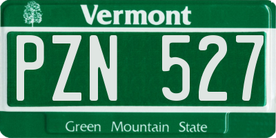 VT license plate PZN527