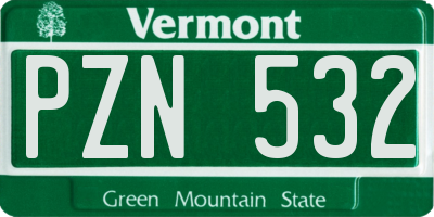 VT license plate PZN532