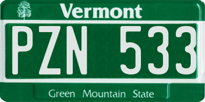 VT license plate PZN533