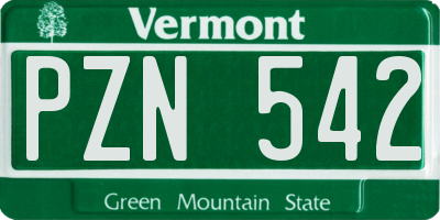 VT license plate PZN542