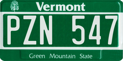 VT license plate PZN547