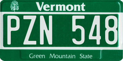 VT license plate PZN548