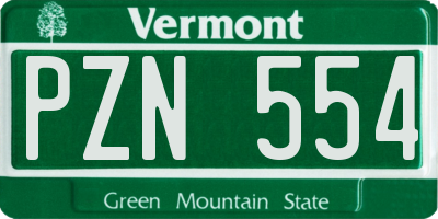VT license plate PZN554