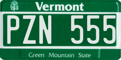 VT license plate PZN555