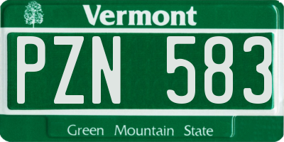 VT license plate PZN583