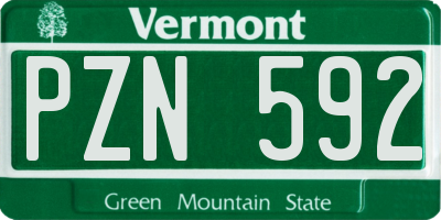 VT license plate PZN592
