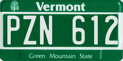VT license plate PZN612