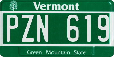 VT license plate PZN619