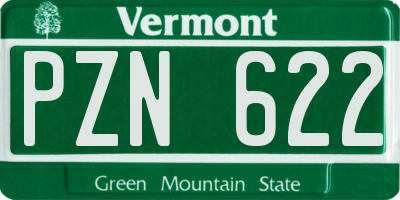 VT license plate PZN622