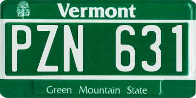 VT license plate PZN631