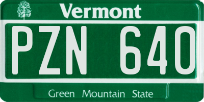 VT license plate PZN640