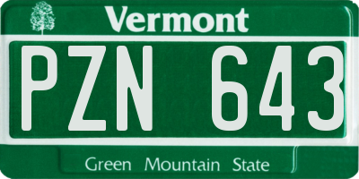 VT license plate PZN643