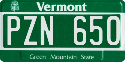 VT license plate PZN650