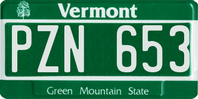 VT license plate PZN653