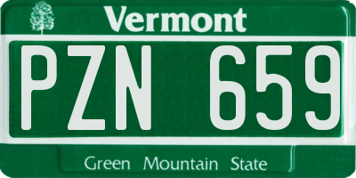 VT license plate PZN659