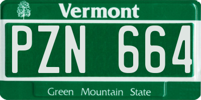 VT license plate PZN664