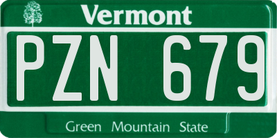 VT license plate PZN679