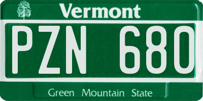 VT license plate PZN680
