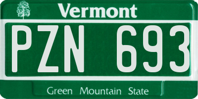 VT license plate PZN693