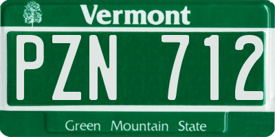 VT license plate PZN712