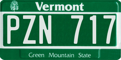 VT license plate PZN717