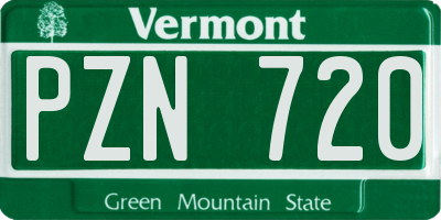VT license plate PZN720