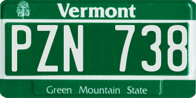 VT license plate PZN738