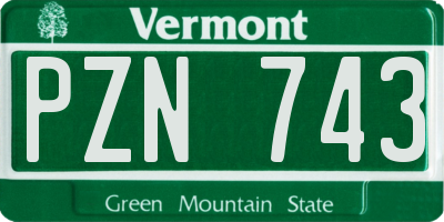 VT license plate PZN743
