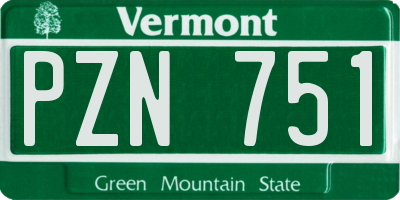 VT license plate PZN751