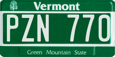 VT license plate PZN770