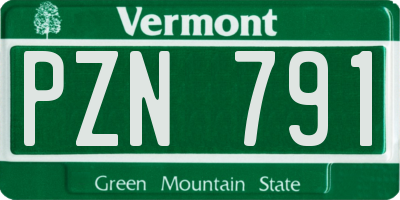 VT license plate PZN791