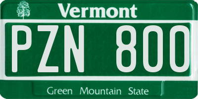 VT license plate PZN800