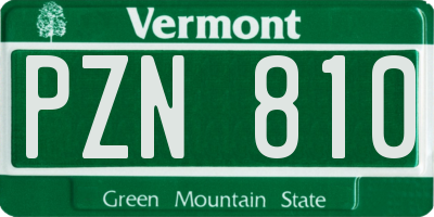 VT license plate PZN810