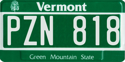 VT license plate PZN818