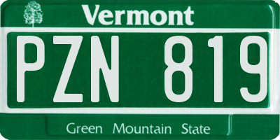 VT license plate PZN819