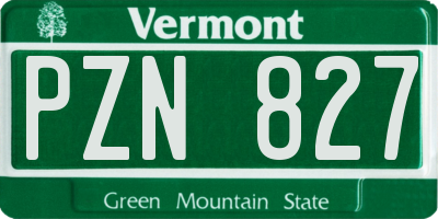 VT license plate PZN827