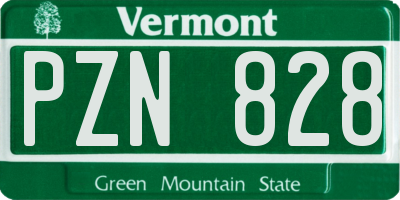 VT license plate PZN828